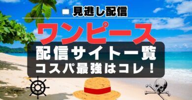 ワンピース　配信一覧　見逃し　動画　アニメ　ONE PIECE U-NEXT ユーネクスト