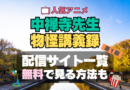 中禅寺先生物怪講義録 アニメ　無料　配信サービス　動画サブスク　VOD　動画配信サイト　どこで見れる？　動画配信サービス　ユーネクスト U-NEXT DMM TV アマプラ　ネトフリ　ABEMA　Hulu　Lemino　dアニメ　おすすめ　コスパ　お得　人気　比較　一覧　まとめ