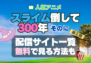スライム倒して300年 スライム倒して300年、知らないうちにレベルMAXになってました　アニメ　2期　シーズン２　 VOD　比較　一覧　特徴　動画配信サービス　サブスク　無料　おすすめ　フールー　ユーネクスト　アマプラ　DMM　無料 見る　見たい　見れない　アマプラ　ネトフリ